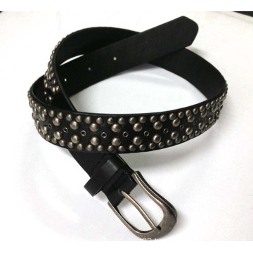 Fashion Women Studded PU Belt with Pin Buckle F